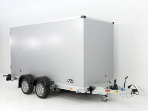 Vezeko Koffer-Absenkanhänger 157x344cm Höhe: 190cm 2,7t | Silber-Neu