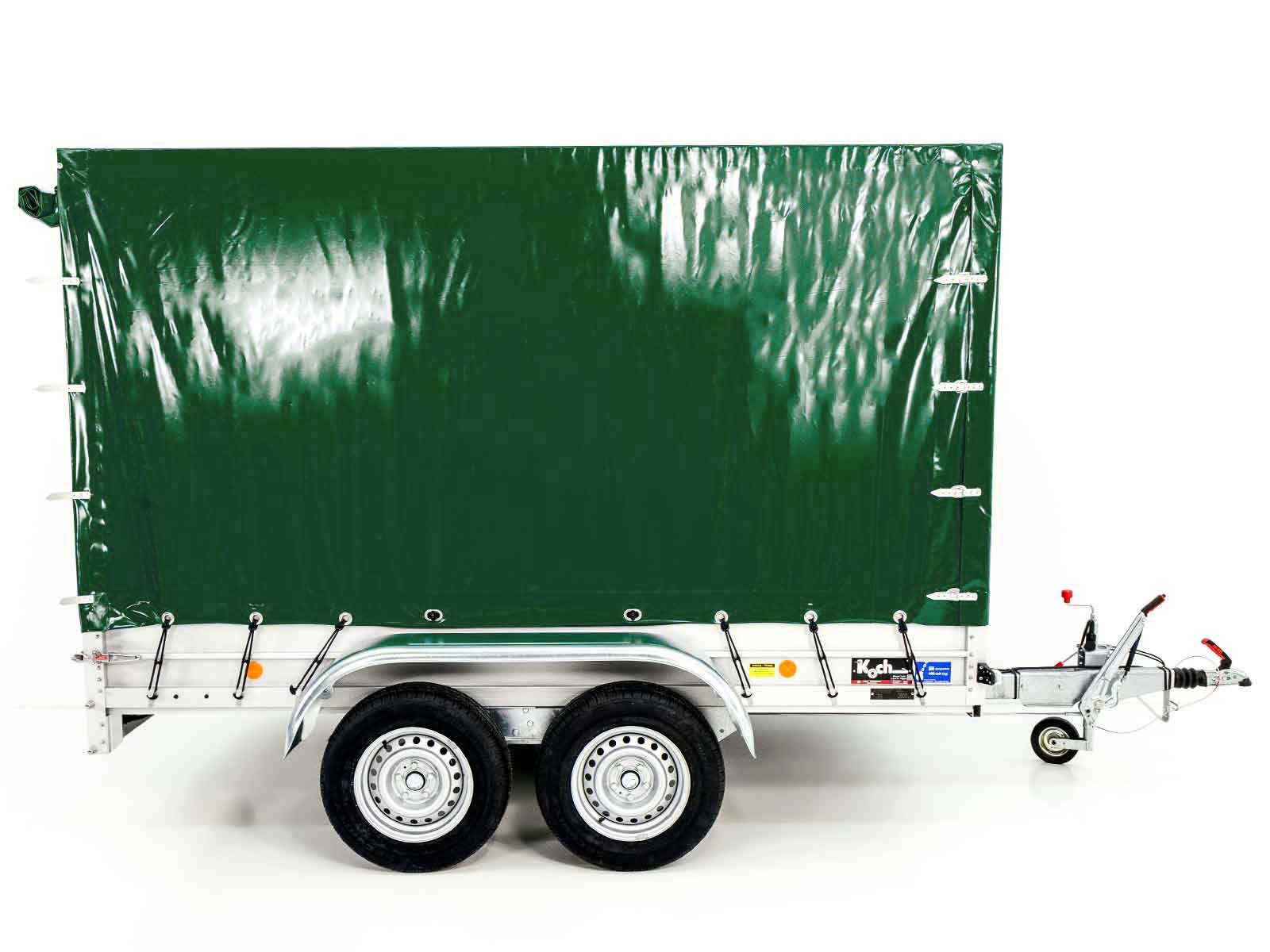 Anhänger mit Plane 150x300cm 2600kg | Typ 7.26 | Hochplane 180cm – Grün-Neu – Bild 4