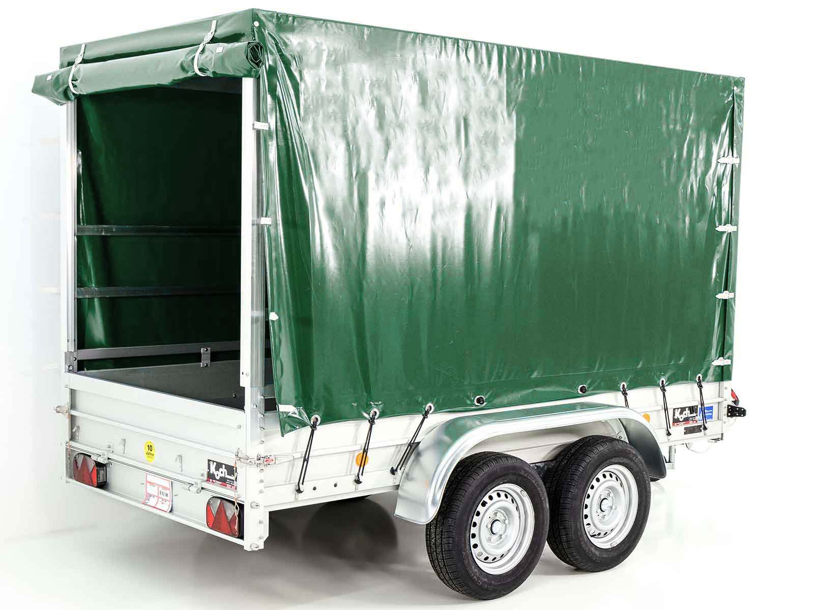 Anhänger mit Plane 150x300cm 2600kg | Typ 7.26 | Hochplane 180cm – Grün-Neu – Bild 5