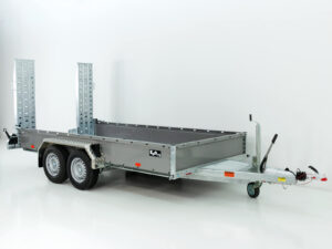 Vezeko Baumaschinenanhänger BA 190x390cm 3,5t | grau | Schwenk-Rampen | SB-Neu
