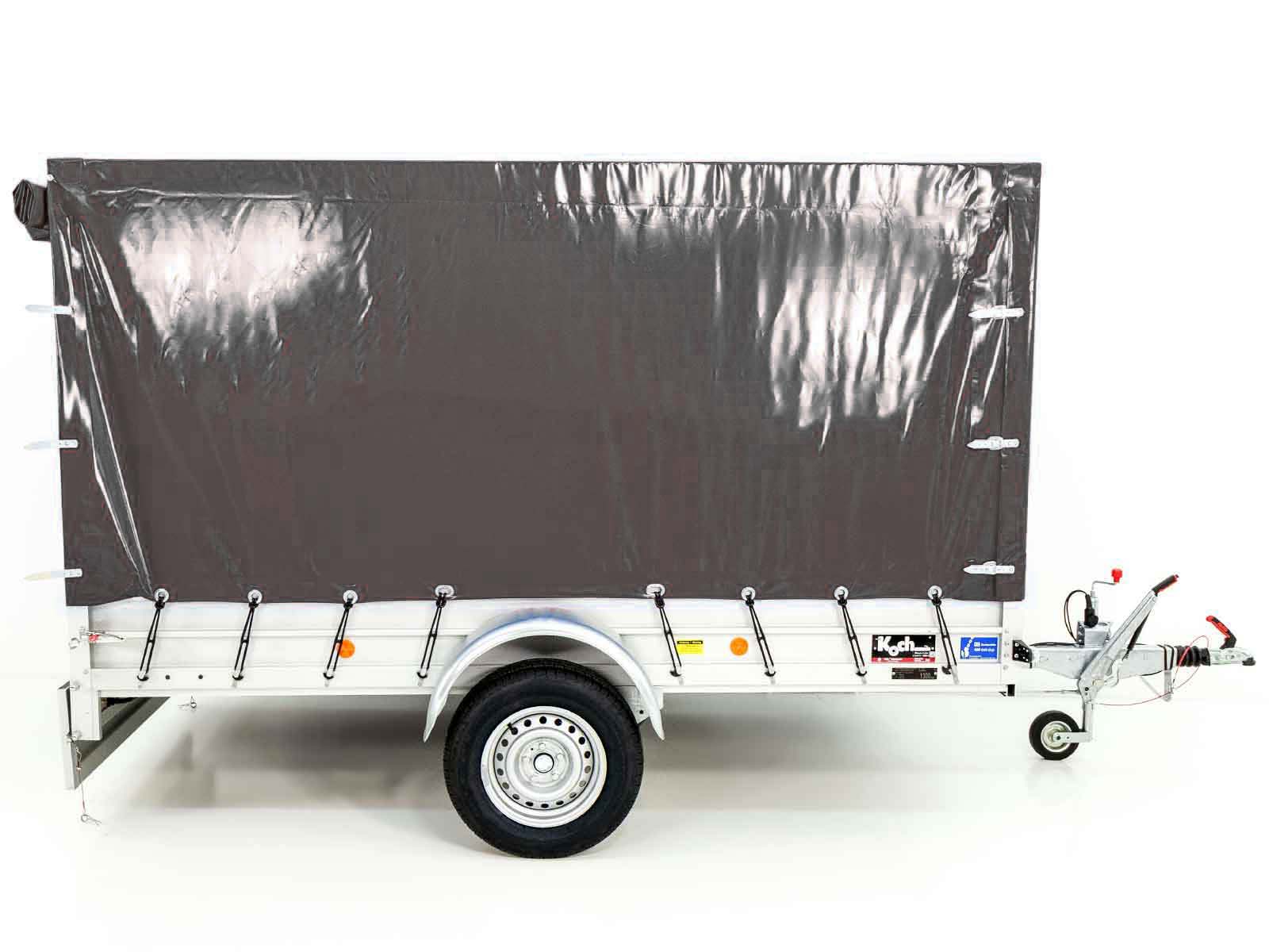 Anhänger mit Plane 150x300cm 1300kg | Typ 7.13 | Hochplane 160cm – Anthrazit-Neu – Bild 2