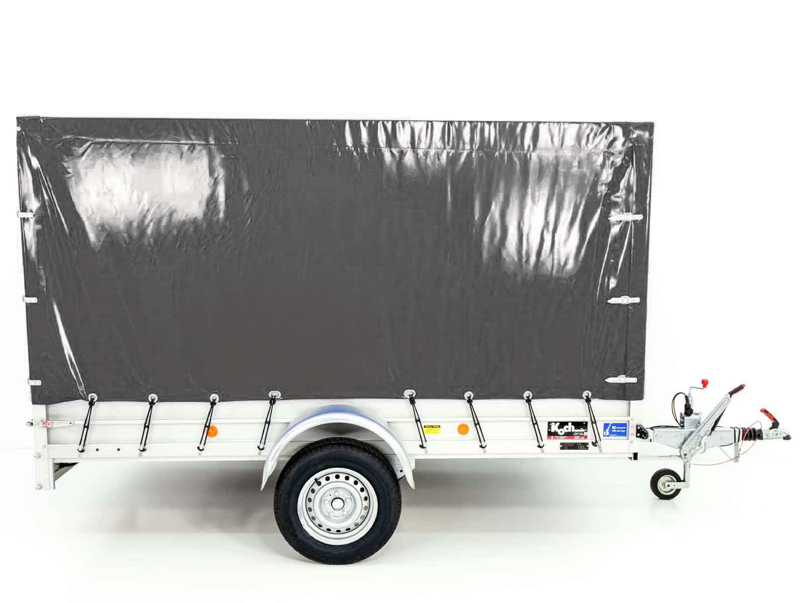 Anhänger mit Plane 150x300cm 1300kg | Typ 7.13 | Hochplane 160cm – Anthrazit-Neu – Bild 4