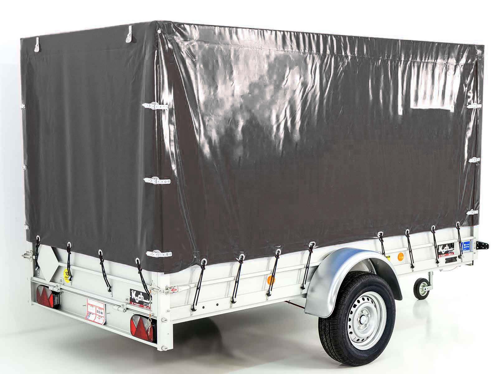 Anhänger mit Plane 150x300cm 1300kg | Typ 7.13 | Hochplane 160cm – Anthrazit-Neu – Bild 5