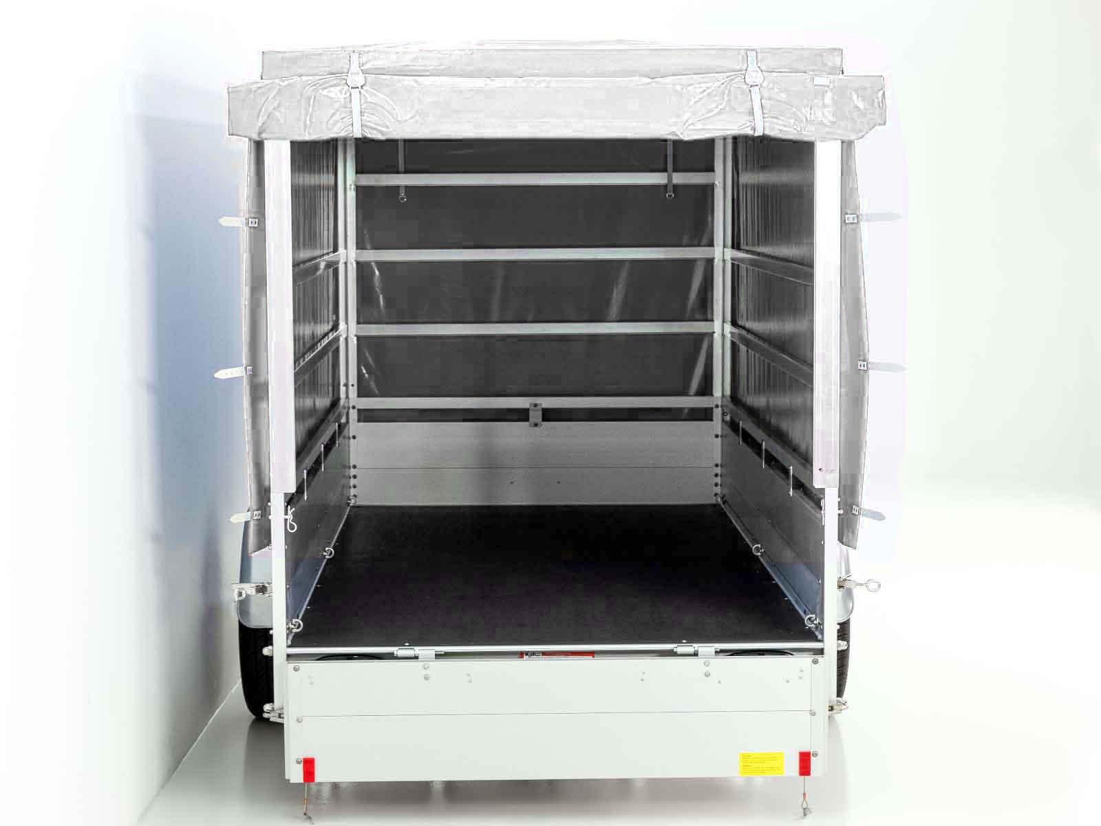 Anhänger mit Plane 150x300cm 1300kg | Typ 7.13 | Hochplane 160cm – Weiß-Neu – Bild 4