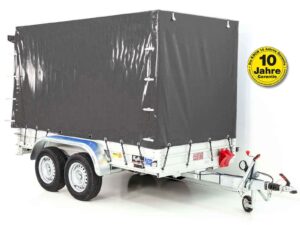 Anhänger mit Plane 150x300cm 2600kg | Typ 7.26 | Hochplane 180 cm – Anthrazit-Neu