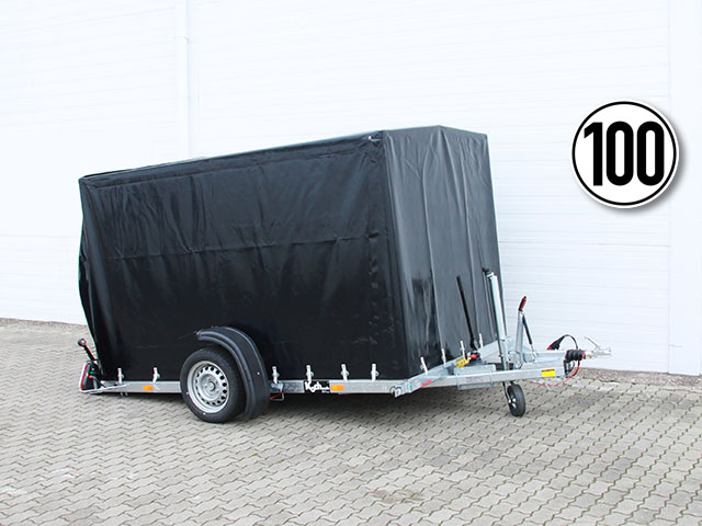 Vezeko Absenkanhänger 162x272x155 1,3t Hochplane schwarz-Neu