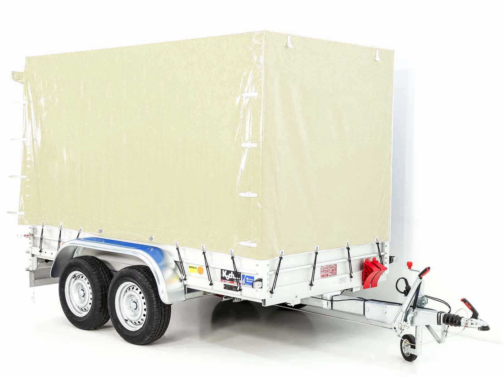 Anhänger mit Plane 150x300cm 2600kg | Typ 7.26 | Hochplane 180 cm – Elfenbein Beige-Neu – Bild 5