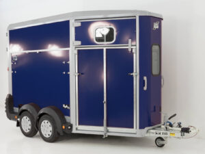 Ifor Williams Pferdeanhänger HB511 | Heckklappen-Türkombination | Blau-Neu