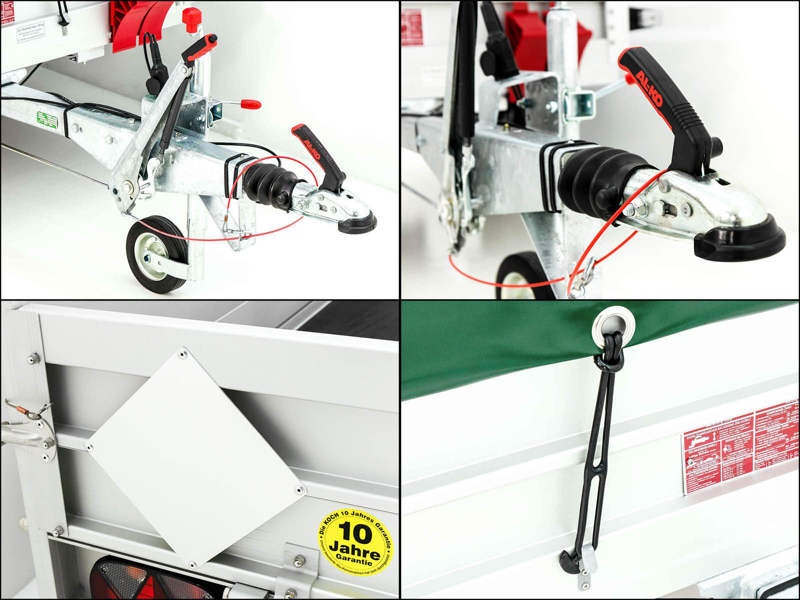 Anhänger mit Plane 150x300cm 1300kg | Typ 7.13 | Hochplane 160cm – Grün-Neu – Bild 5