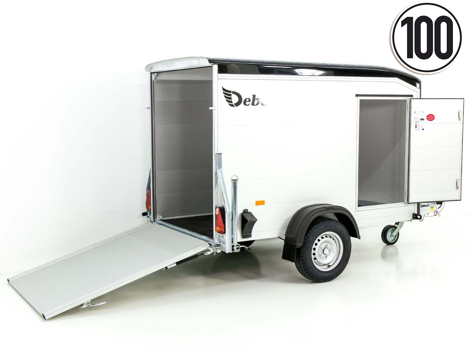 Debon Kofferanhänger Roadster Alu 255 125x255cm H:156cm | Schwarz-Neu
