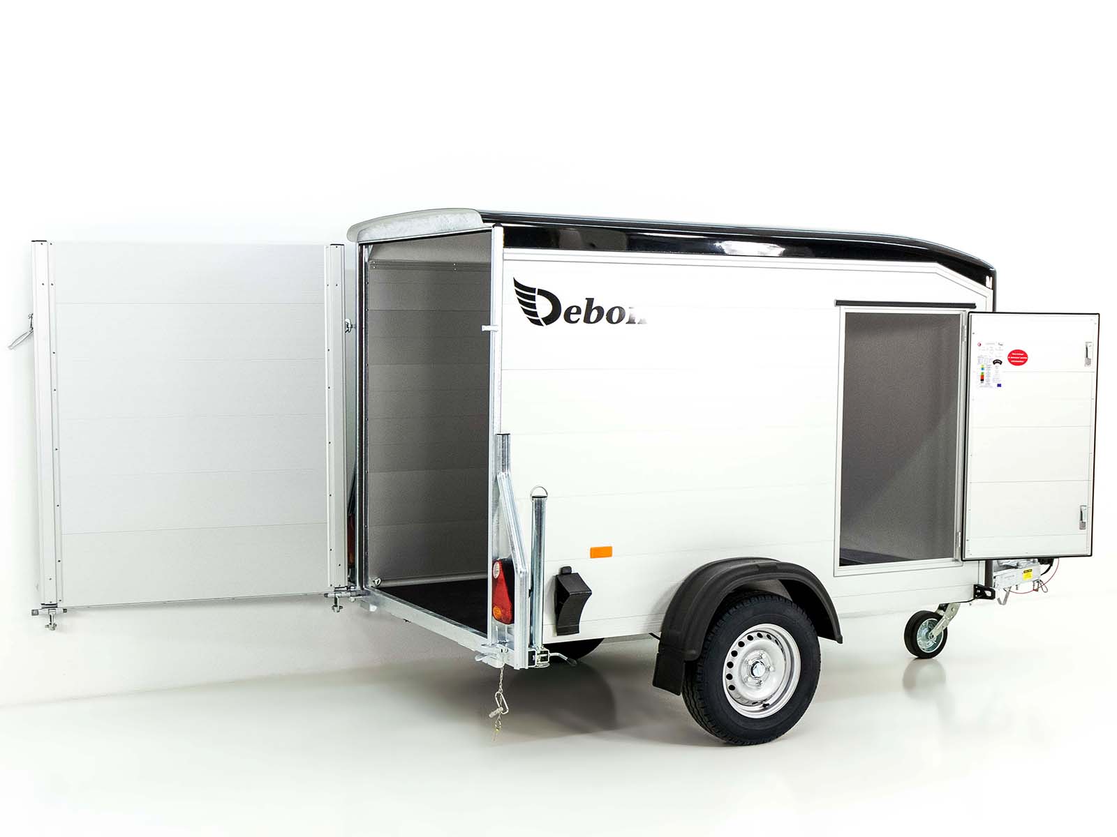 Debon Kofferanhänger Roadster Alu 255 125x255cm H:156cm | Schwarz-Neu – Bild 3