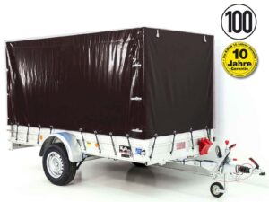 Anhänger mit Plane 150x300cm 1300kg | Typ 7.13 | Hochplane 160cm – Schwarz-Neu