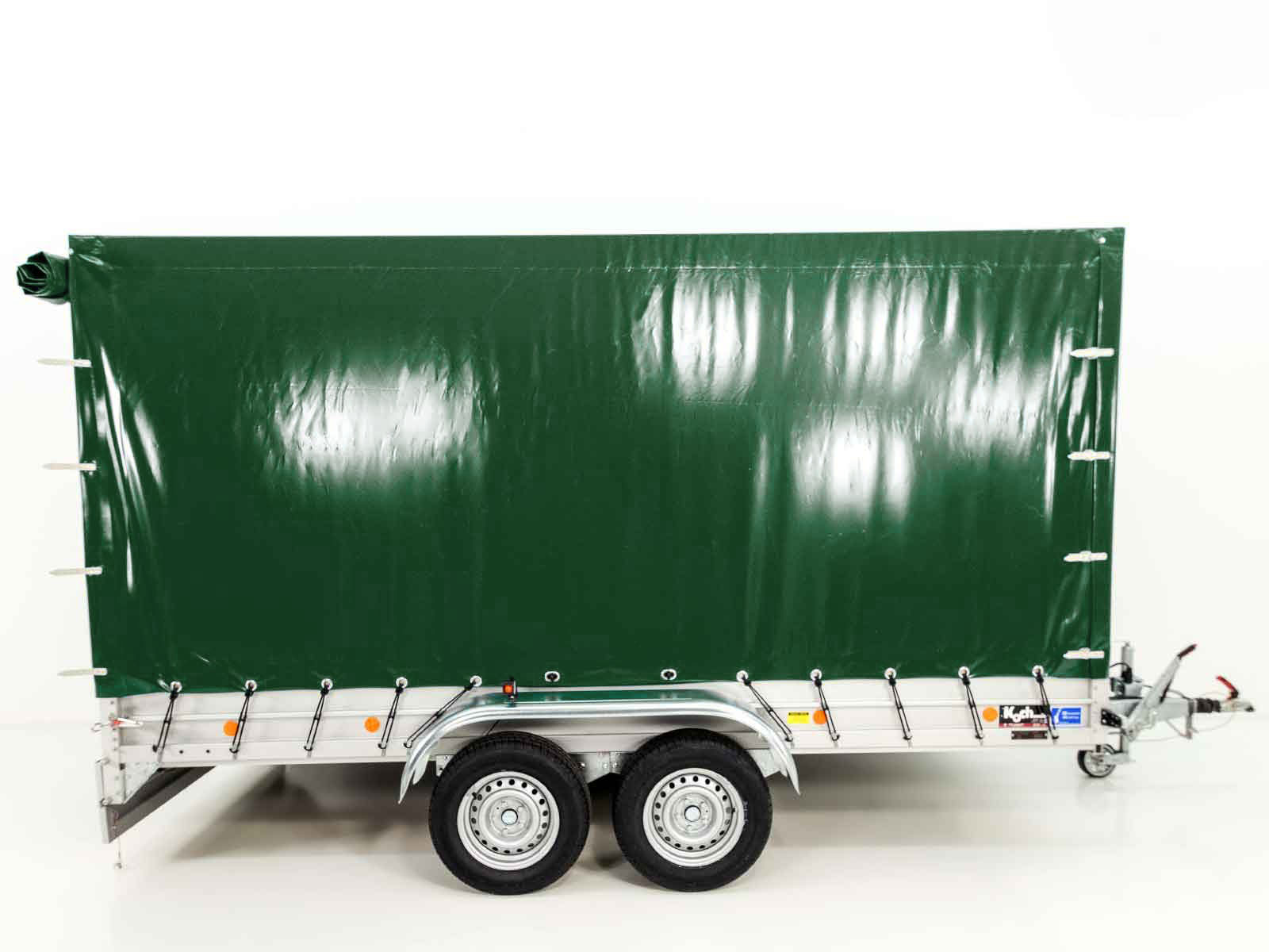 Anhänger mit Plane 185×400 cm 2600 kg | Typ 10.26 | Hochplane 200 cm – Grün-Neu – Bild 2
