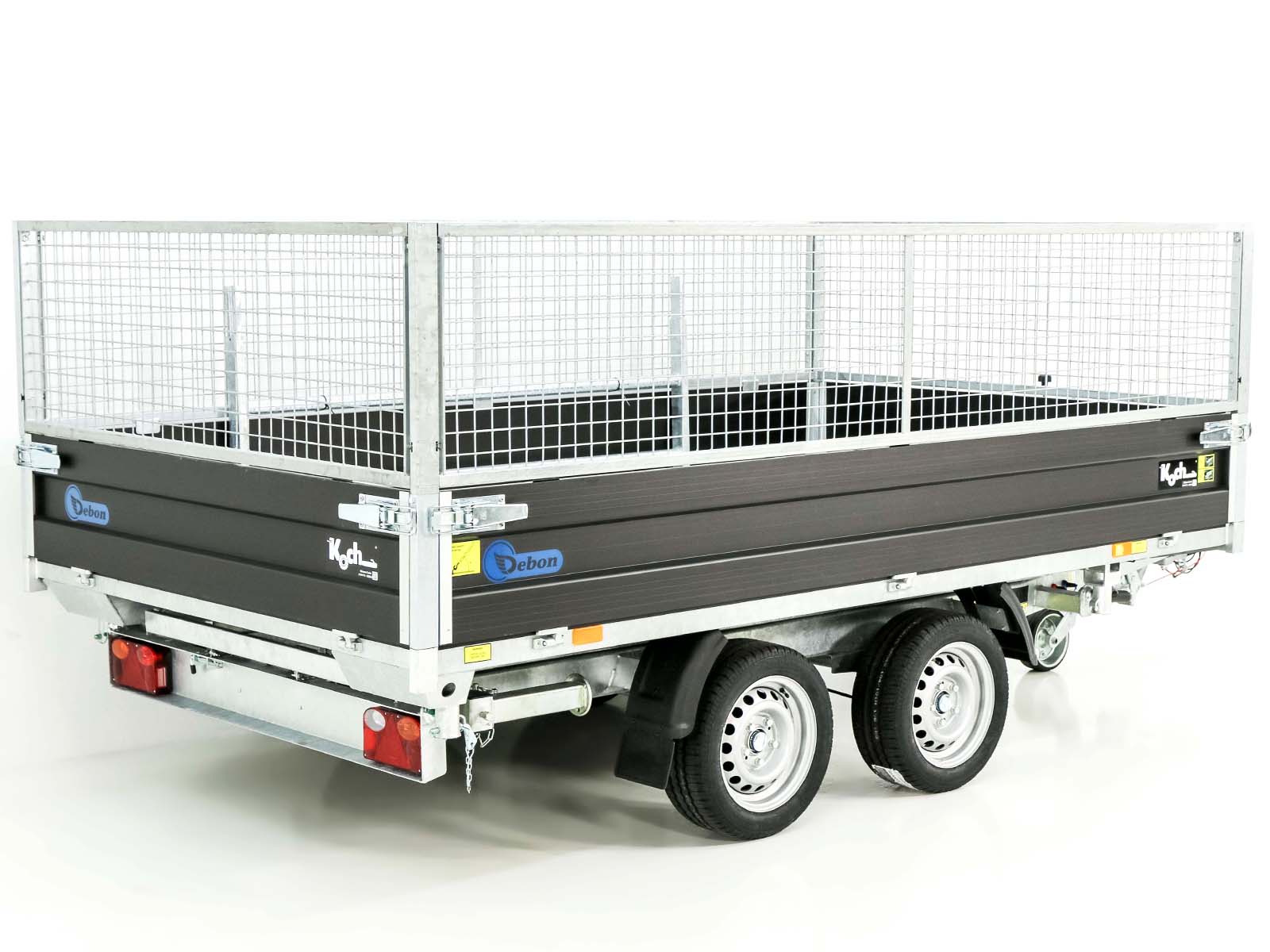 Debon Dreiseitenkipper 180×324 3,5t | Black Edition | Gitter | Rampen | Stützen-Neu