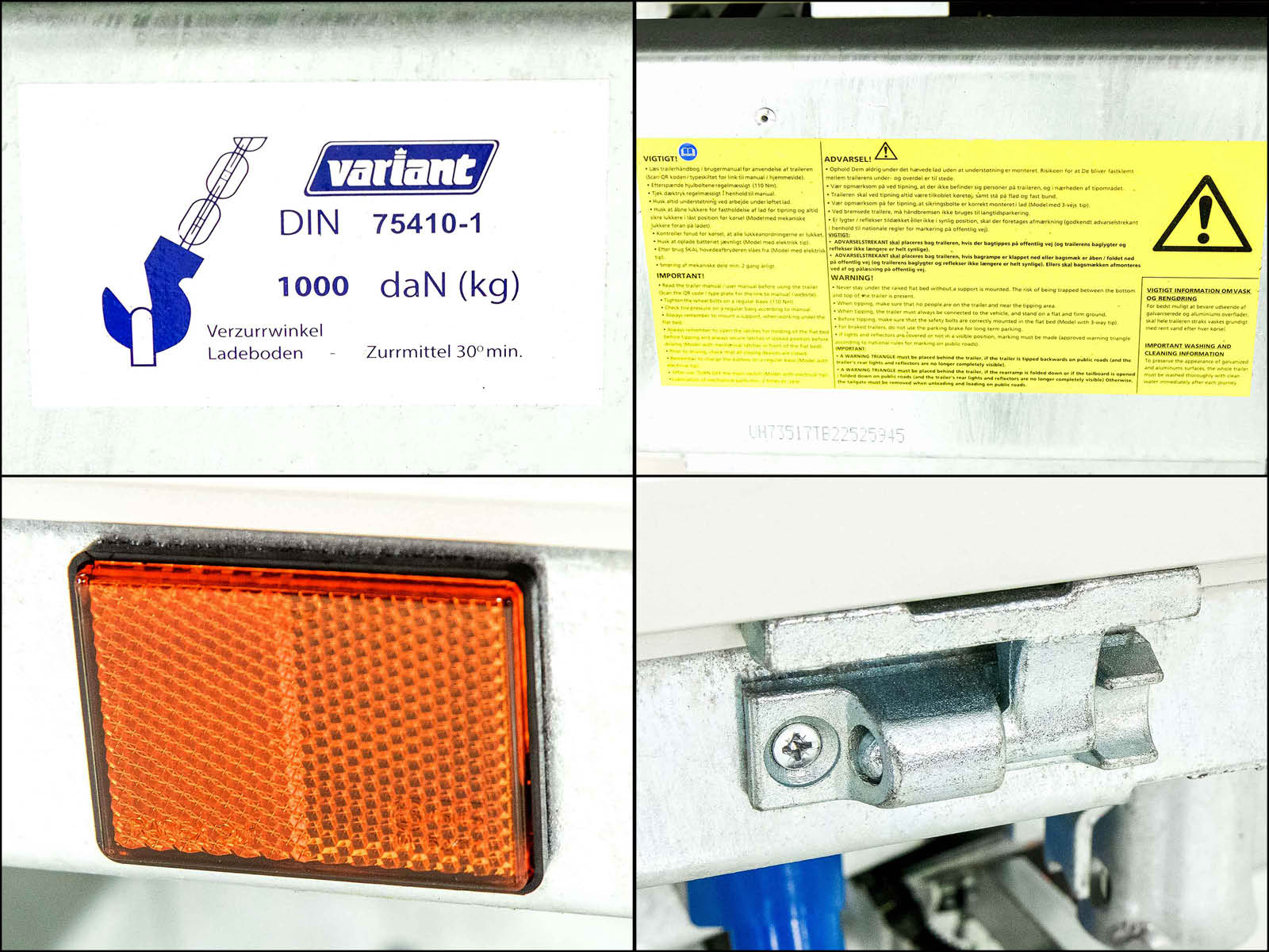 Variant Dreiseitenkipper VDK 168×320 3,0t | E-Pumpe | Stahlbordwandaufsatz 60 cm-Neu – Bild 5