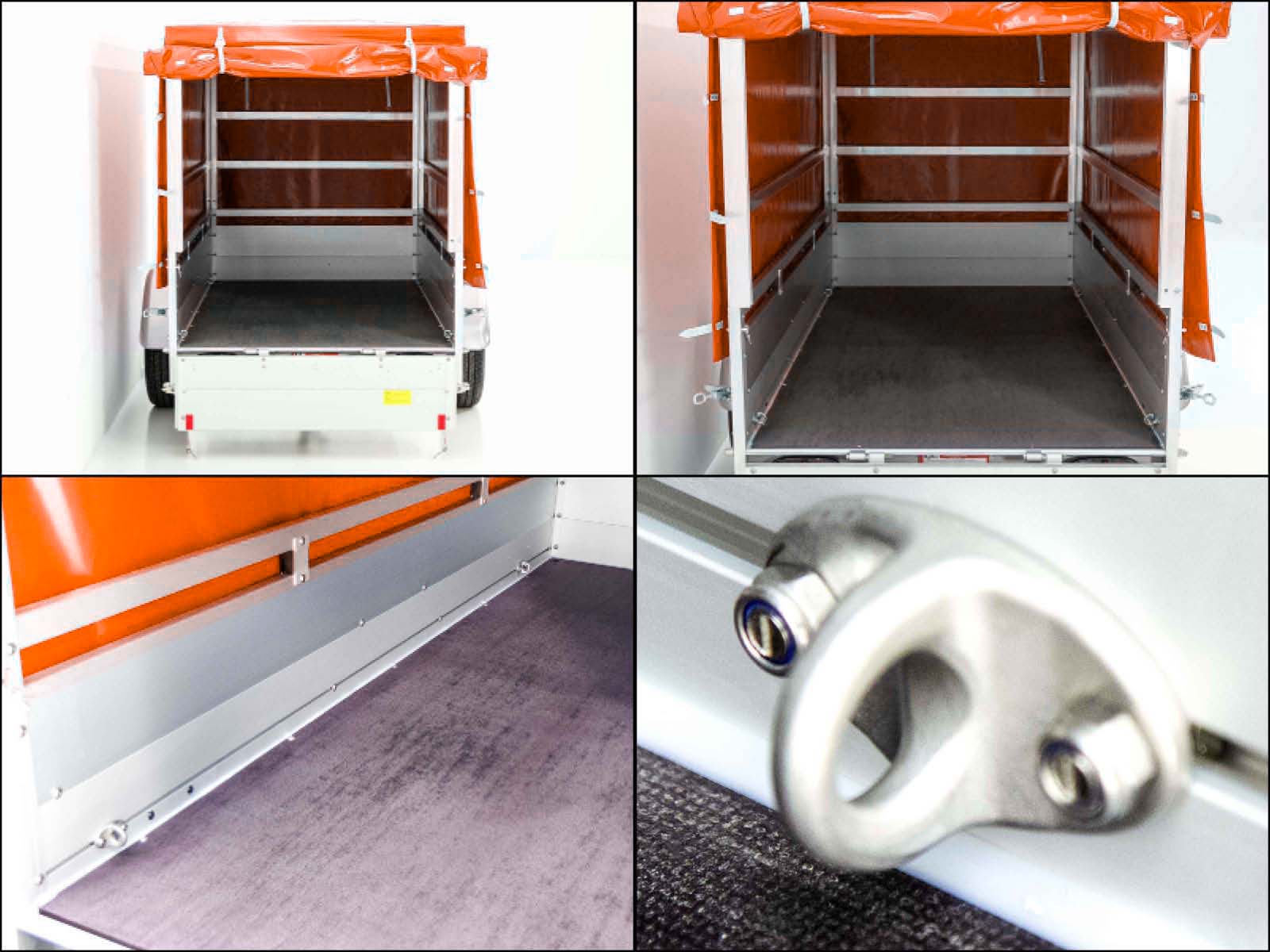 Anhänger mit Plane 125x250cm 750kg | Typ U4 | Hochplane 140 cm Profi | Orange-Neu – Bild 2