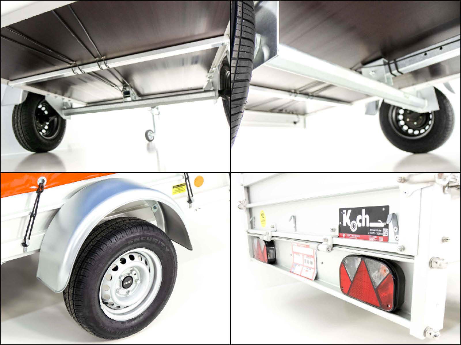 Anhänger mit Plane 125x250cm 750kg | Typ U4 | Hochplane 140 cm Profi | Orange-Neu – Bild 3