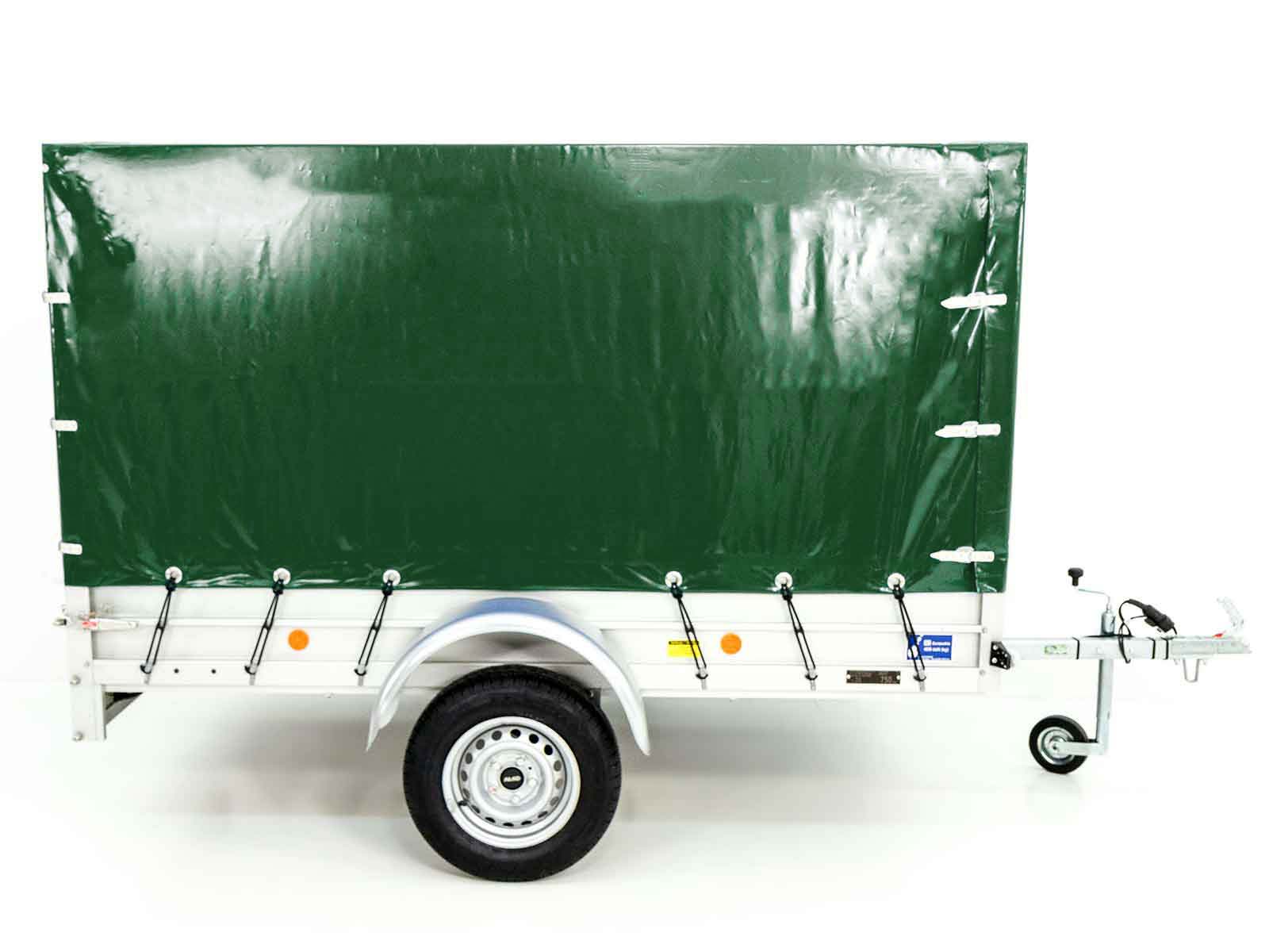 Anhänger mit Plane 125x250cm 750kg | Typ U4 | Hochplane 140 cm Profi | Grün-Neu – Bild 2