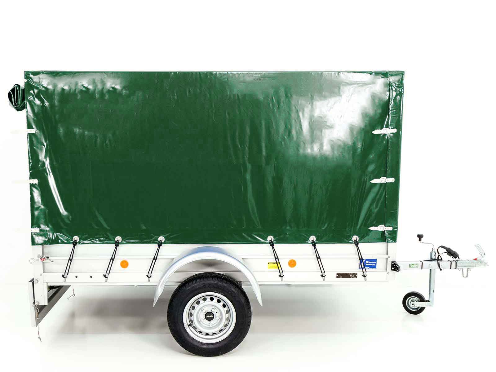Anhänger mit Plane 125x250cm 750kg | Typ U4 | Hochplane 140 cm Profi | Grün-Neu – Bild 4