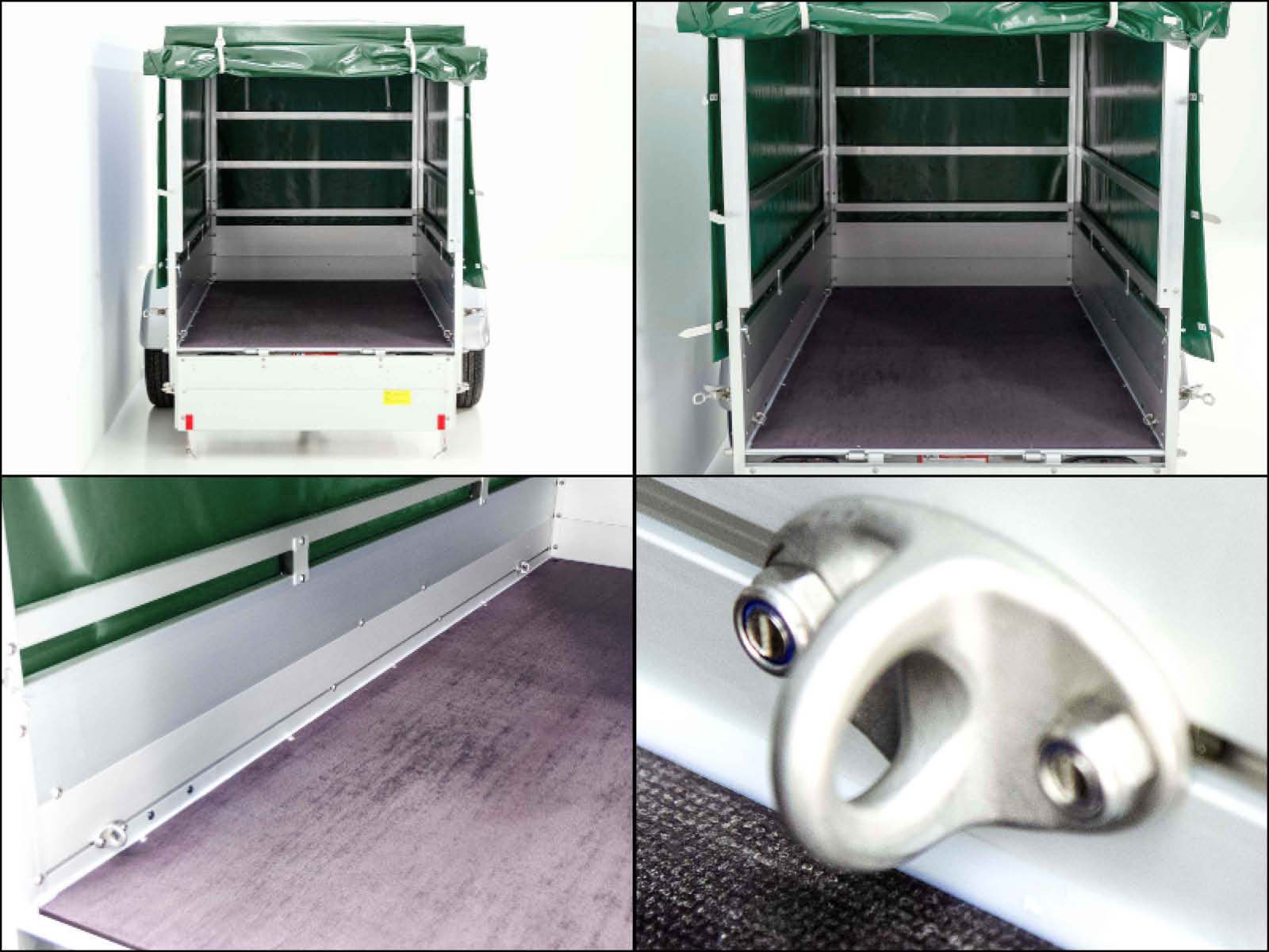 Anhänger mit Plane 125x250cm 750kg | Typ U4 | Hochplane 140 cm Profi | Grün-Neu – Bild 6