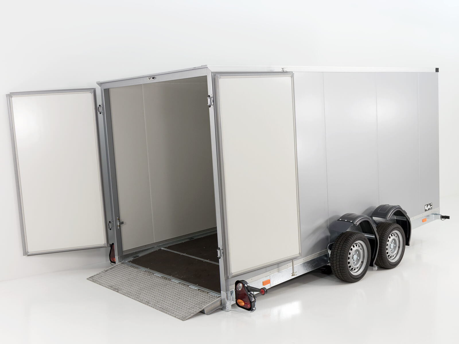 Vezeko Koffer-Absenkanhänger 167x400cm Höhe: 190cm 3,5t | Silber-Neu – Bild 5