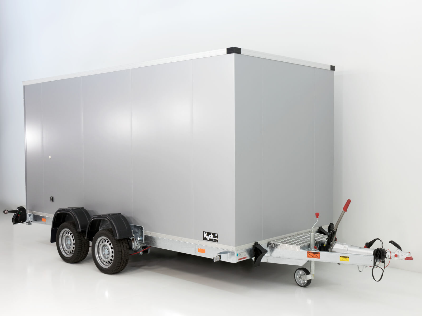 Vezeko Koffer-Absenkanhänger 167x400cm Höhe: 190cm 3,5t | Silber-Neu