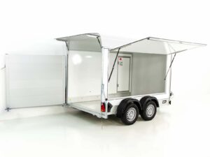 Debon Kofferanhänger C500 Sandwich 164x300cm H:200cm 2,0t | Alu | Polybug | Tür | Weiß-Neu