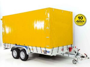 Anhänger mit Plane 185×400 cm 2600 kg | Typ 10.26 | Hochplane 200 cm – Gelb-Neu
