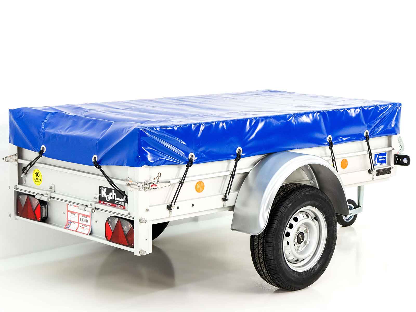 Anhänger mit Plane 105x205cm 750kg | Typ U2 | Flachplane Profi blau-Neu – Bild 5