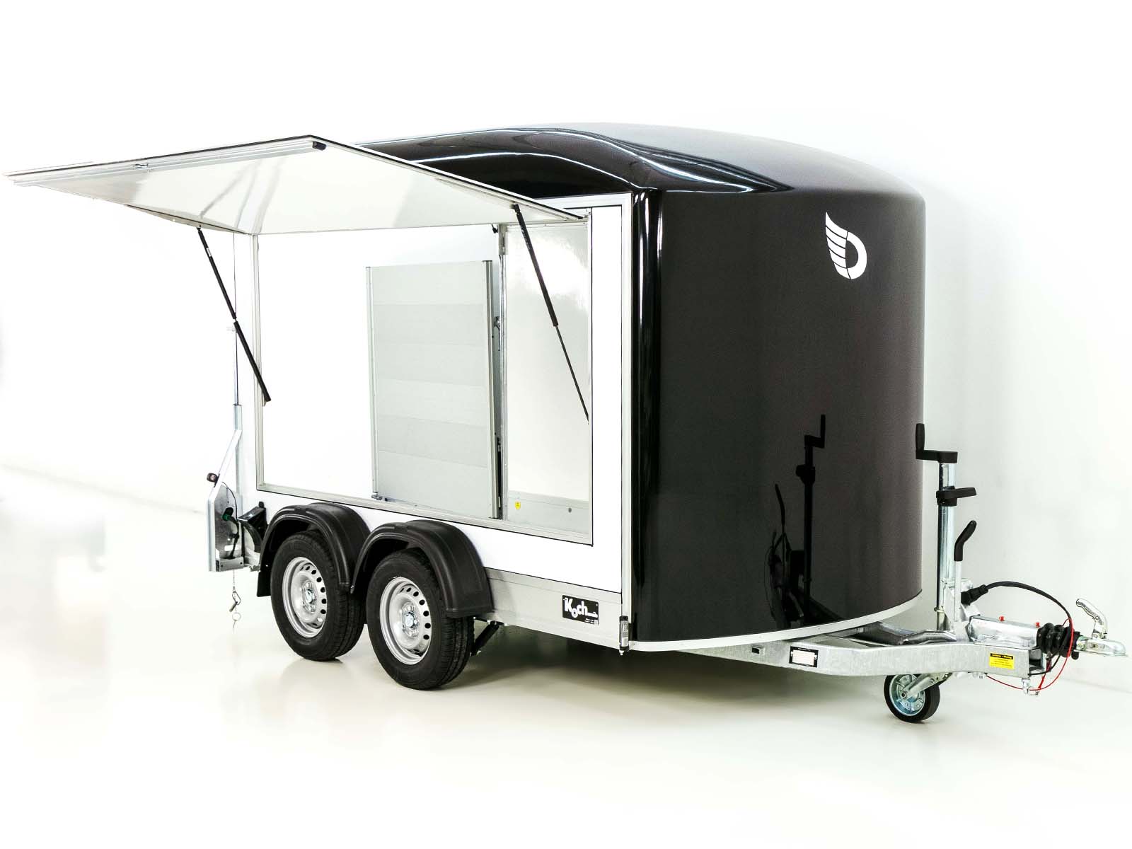 Debon Kofferanhänger C500 Sandwich 164x300cm H:200cm 2,0t | Alu | Polybug | Tür | Schwarz-Neu – Bild 4