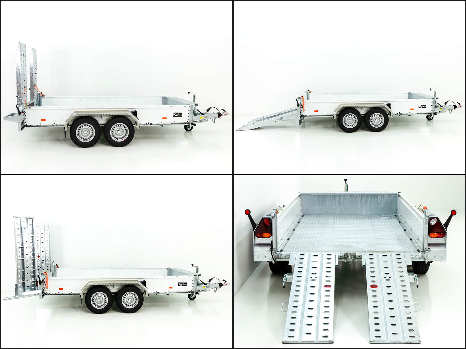 Vezeko Baumaschinenanhänger BA 155x360cm 3,5t | SB | Schwenk-Rampen | grau-Neu – Bild 2
