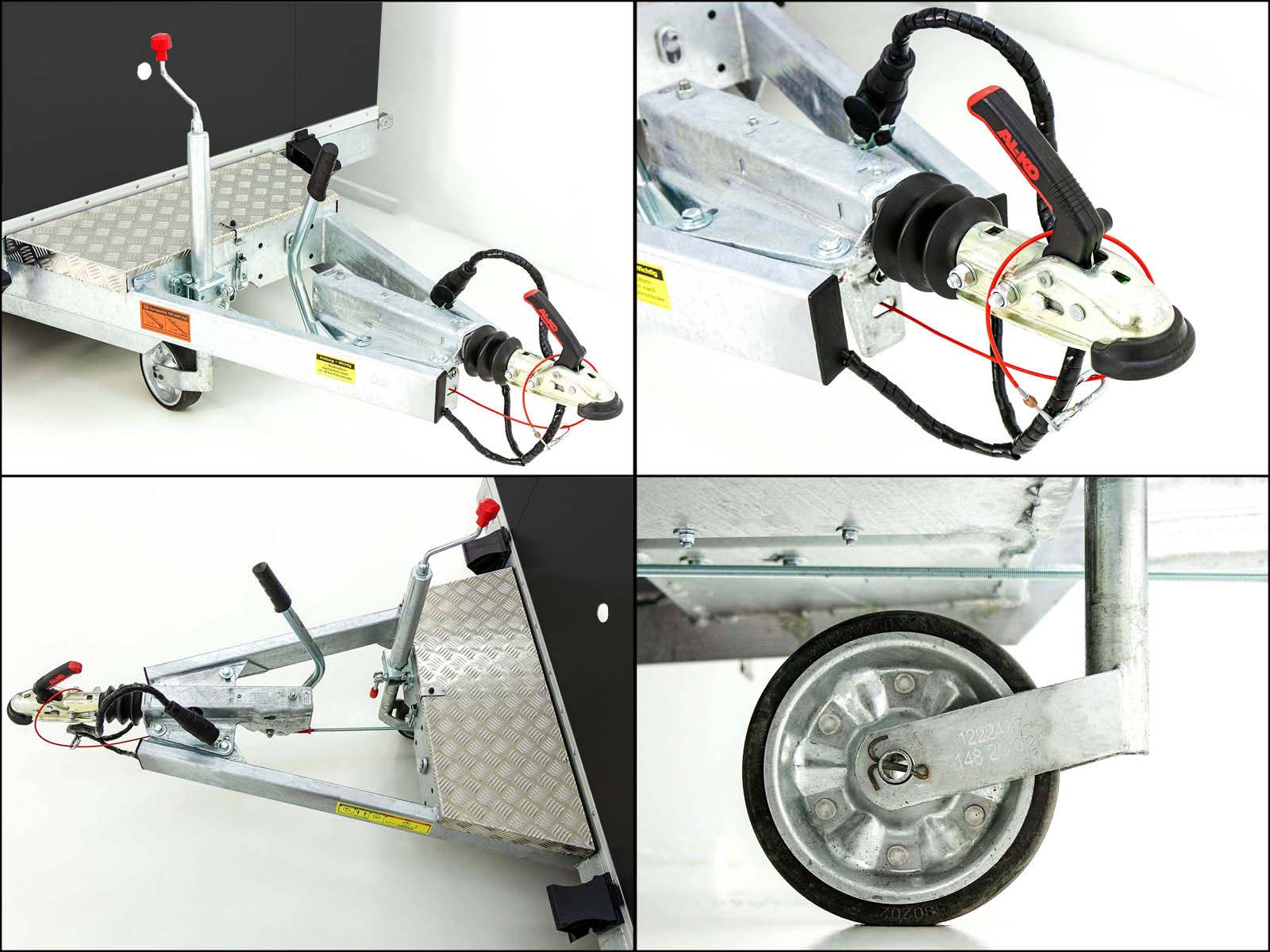 Vezeko Koffer-Absenkanhänger 157x344cm Höhe: 190cm 2,7t | Tür | E-Pumpe | Schwarz-Neu – Bild 5