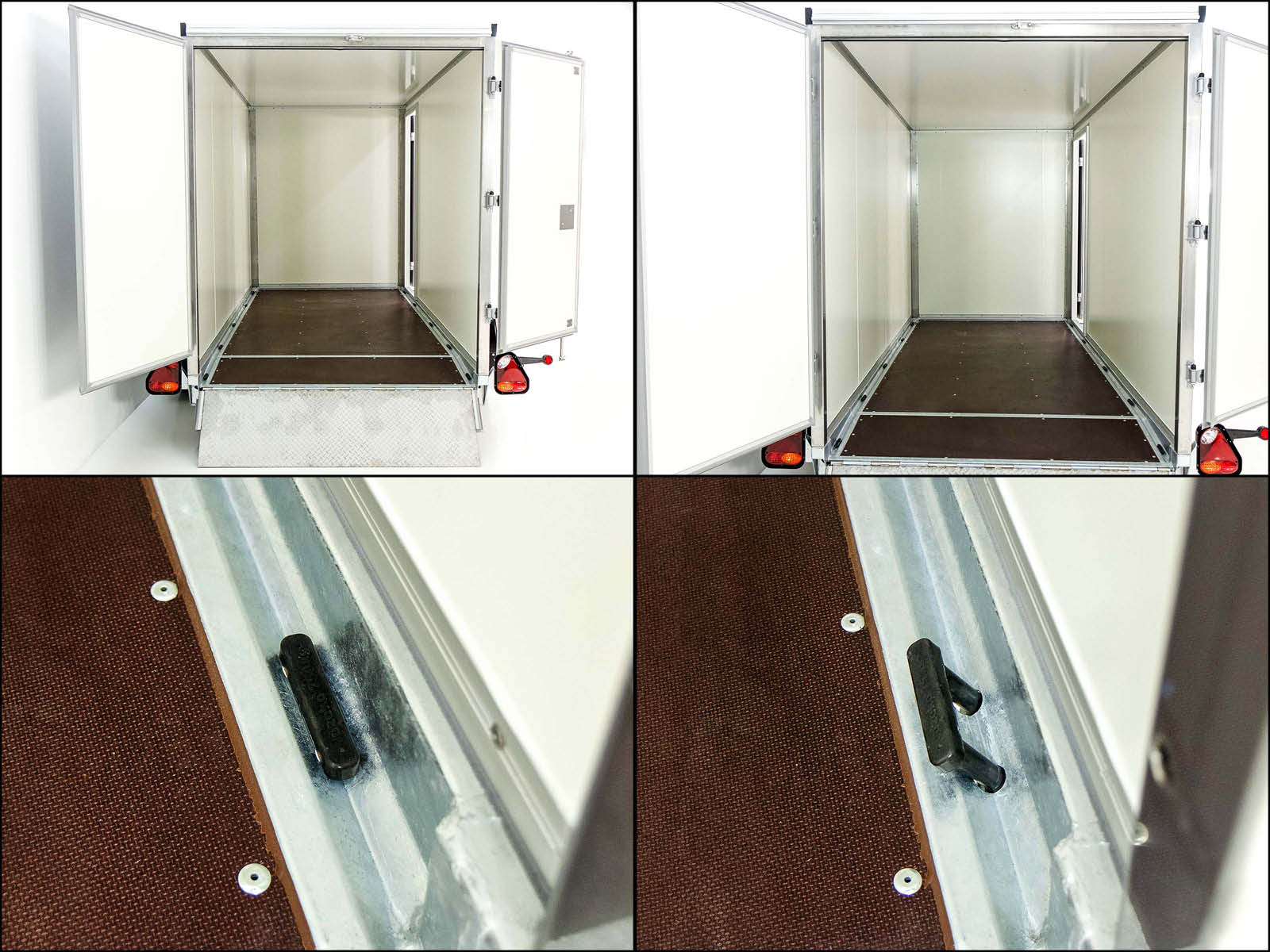 Vezeko Koffer-Absenkanhänger 157x344cm Höhe: 190cm 2,7t | Tür | E-Pumpe | Schwarz-Neu – Bild 2