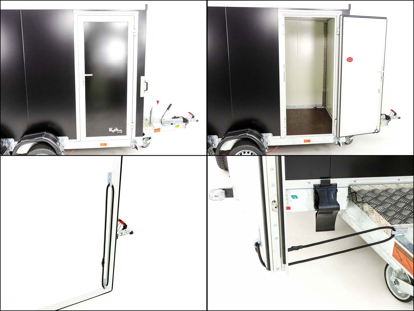 Vezeko Koffer-Absenkanhänger 157x344cm Höhe: 190cm 2,7t | Tür | E-Pumpe | Schwarz-Neu – Bild 3