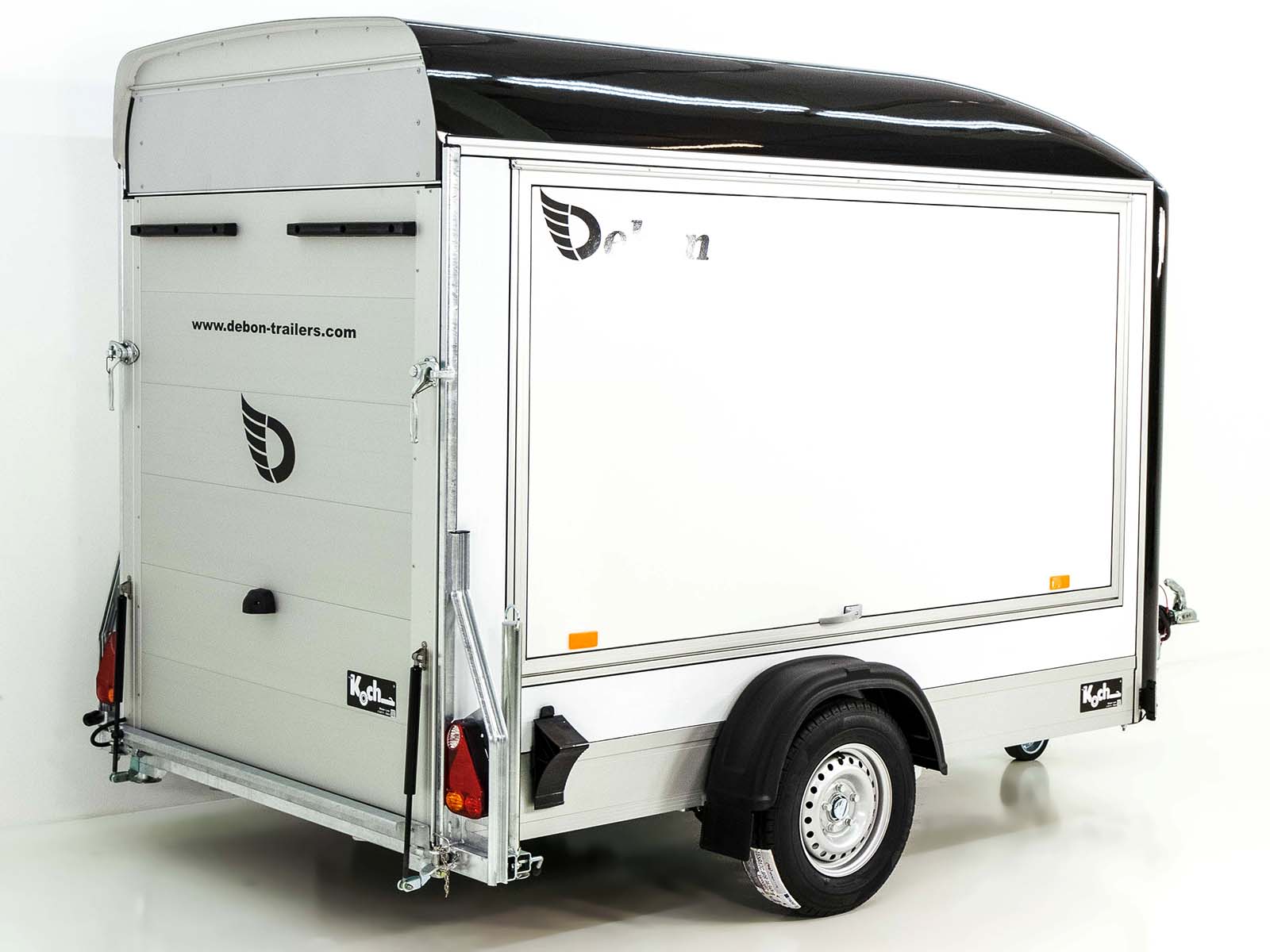 Debon Kofferanhänger C300 Sandwich 148x295cm H:190cm 1,3t | Alu | Polybug | Tür | Klappe | Schwarz-Neu – Bild 6