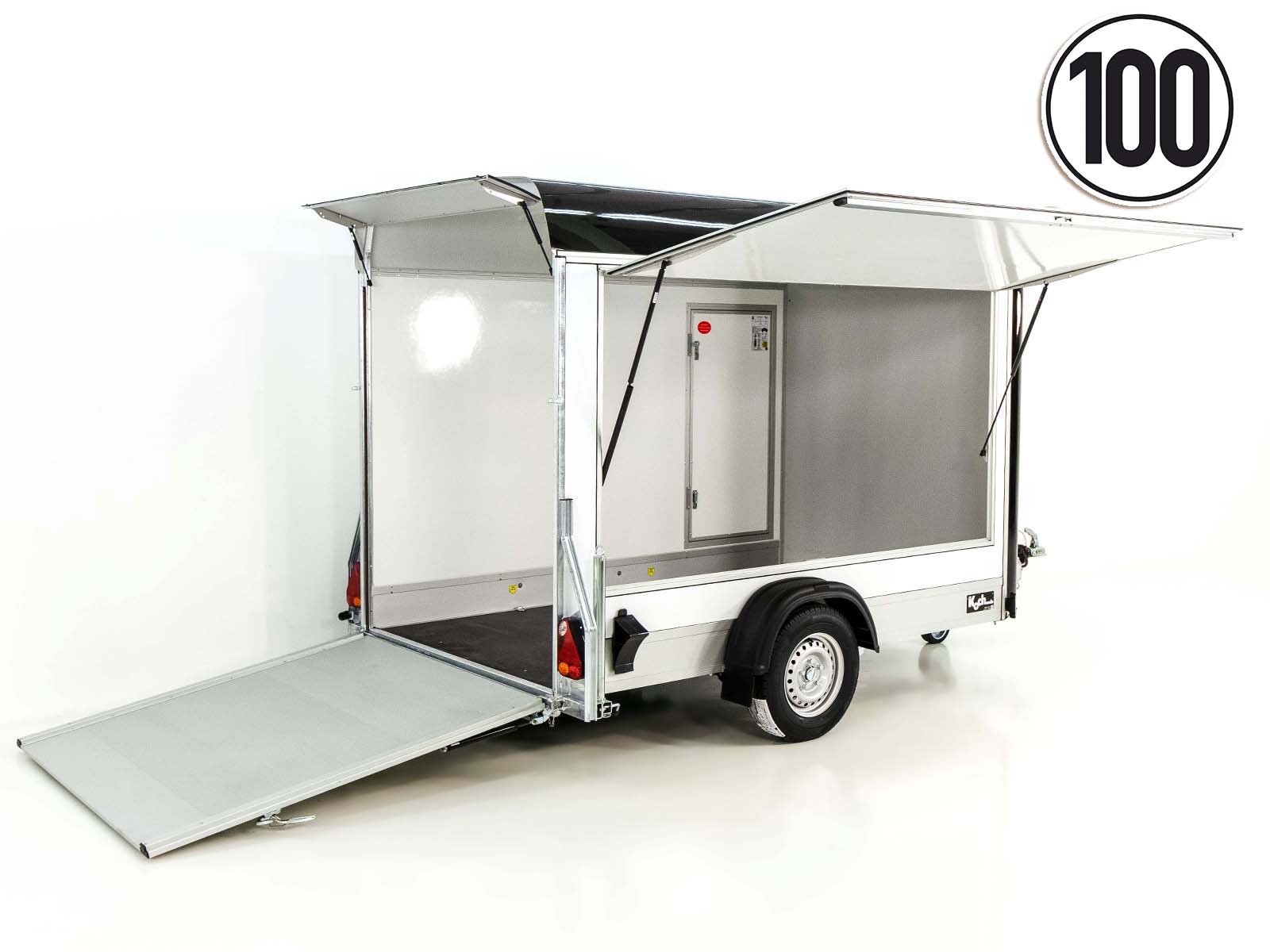 Debon Kofferanhänger C300 Sandwich 148x295cm H:190cm 1,3t | Alu | Polybug | Tür | Klappe | Schwarz-Neu