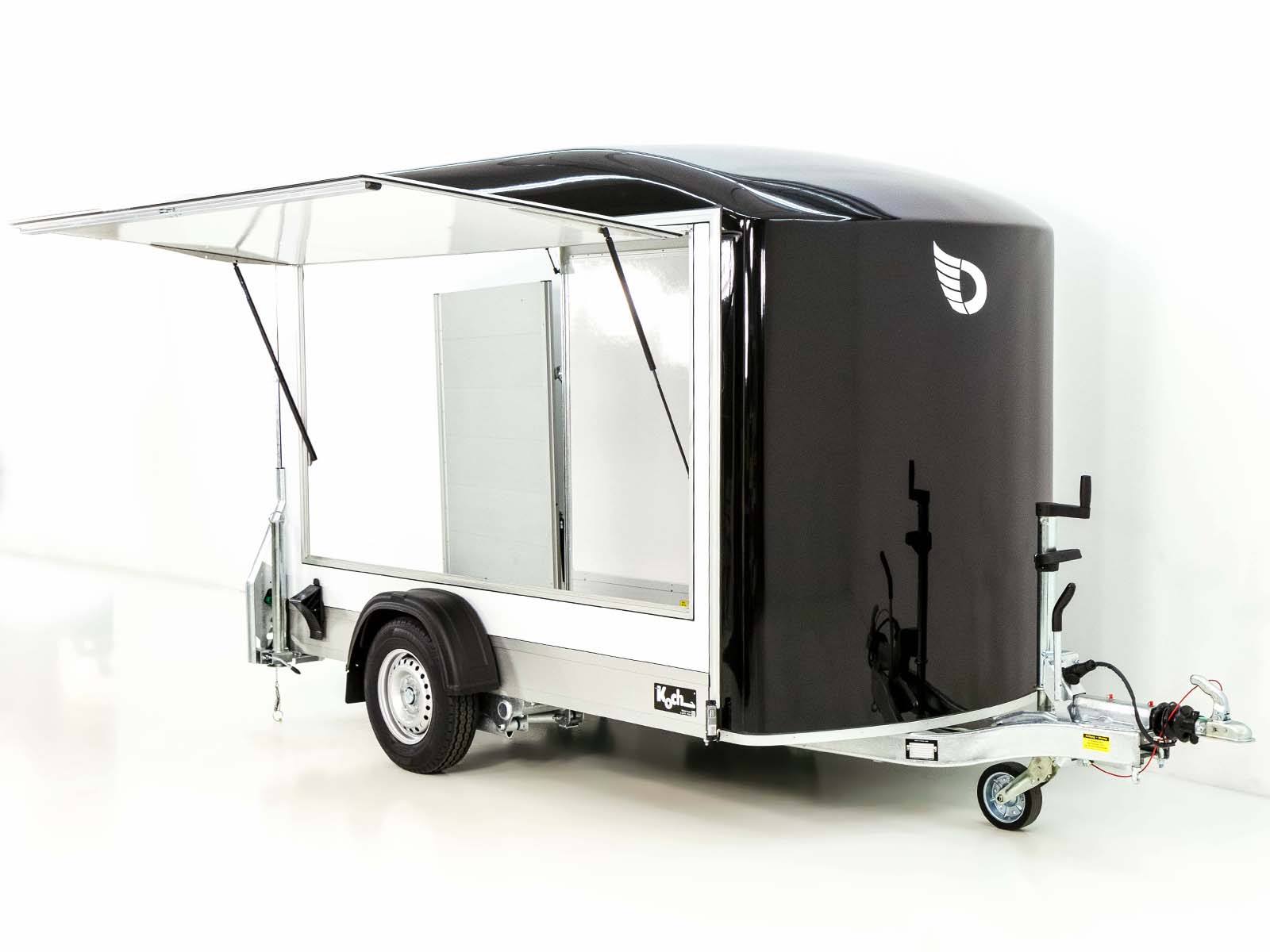 Debon Kofferanhänger C300 Sandwich 148x295cm H:190cm 1,3t | Alu | Polybug | Tür | Klappe | Schwarz-Neu – Bild 5