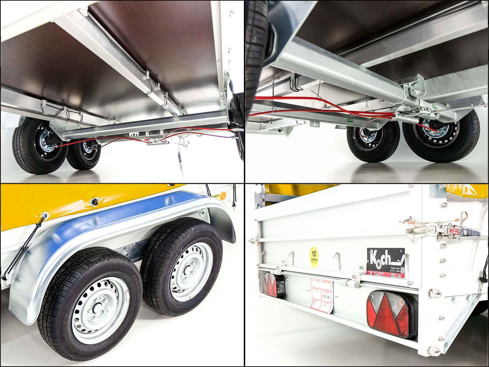 Anhänger mit Plane 150x350cm 2600kg | Typ 8.26 | Hochplane 180cm – Gelb-Neu – Bild 5