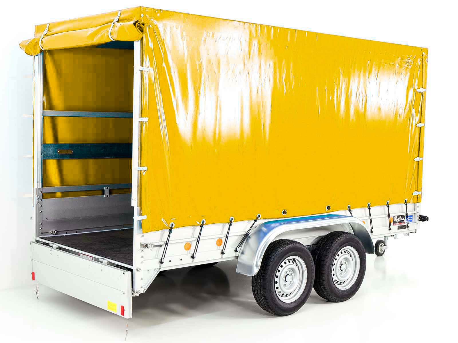 Anhänger mit Plane 150x350cm 2600kg | Typ 8.26 | Hochplane 180cm – Gelb-Neu – Bild 2