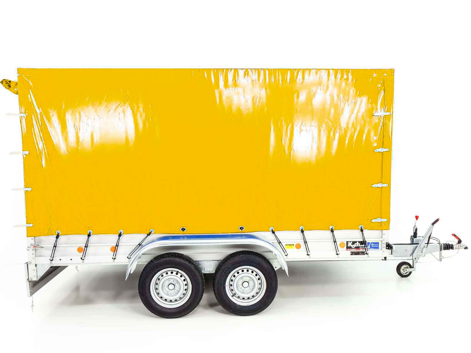 Anhänger mit Plane 150x350cm 2600kg | Typ 8.26 | Hochplane 180cm – Gelb-Neu – Bild 3