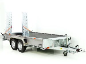 Vezeko Baumaschinenanhänger BA 175x360cm 3,5t | SB | Schwenk-Rampen | grau-Neu