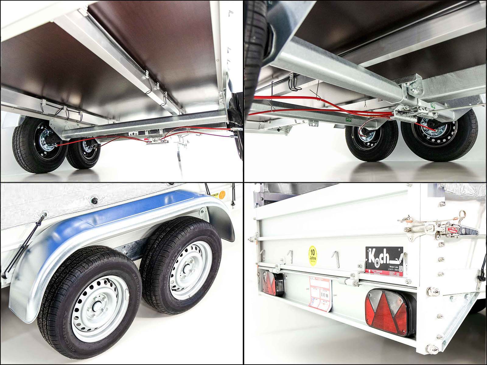 Anhänger mit Plane 150x350cm 2600kg | Typ 8.26 | Hochplane 180cm – Weiß-Neu – Bild 4