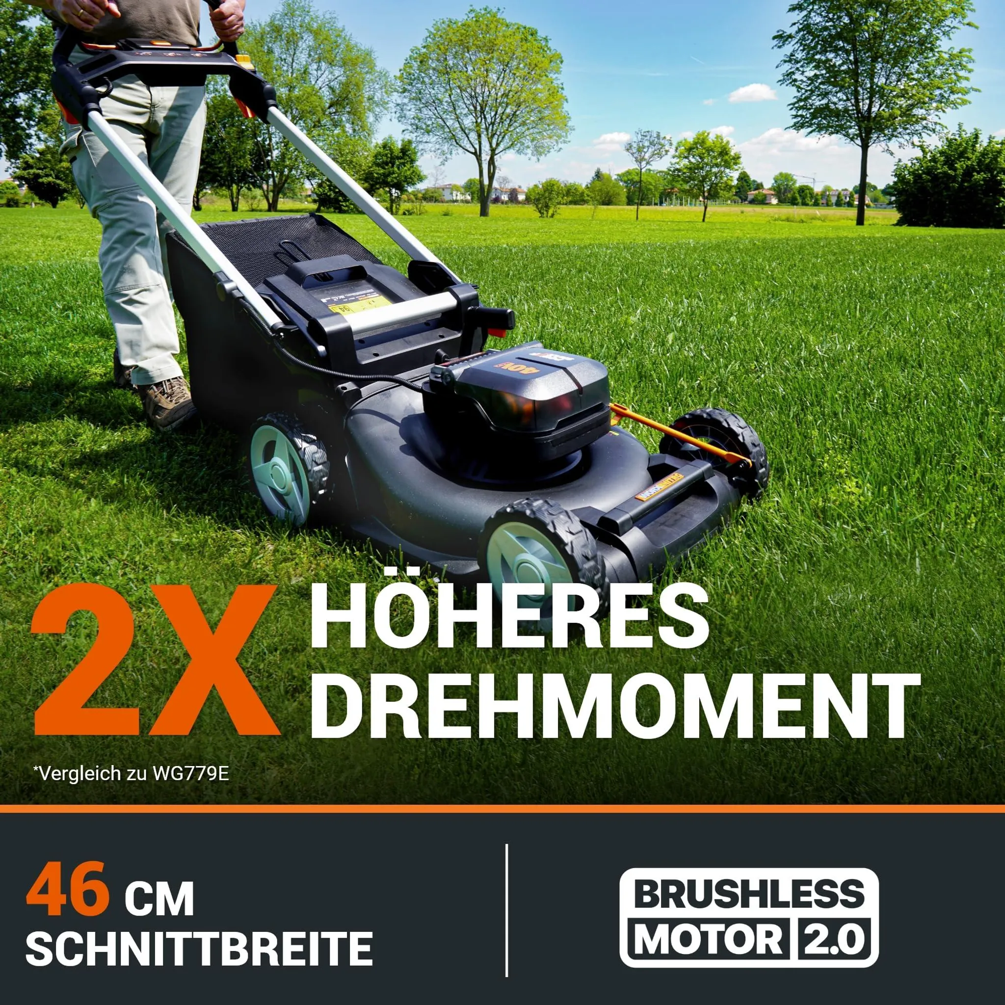 WORX WG749E Akku Rasenmäher 40V: Effizient, Leistungsstark und Komfortabel – Bild 10