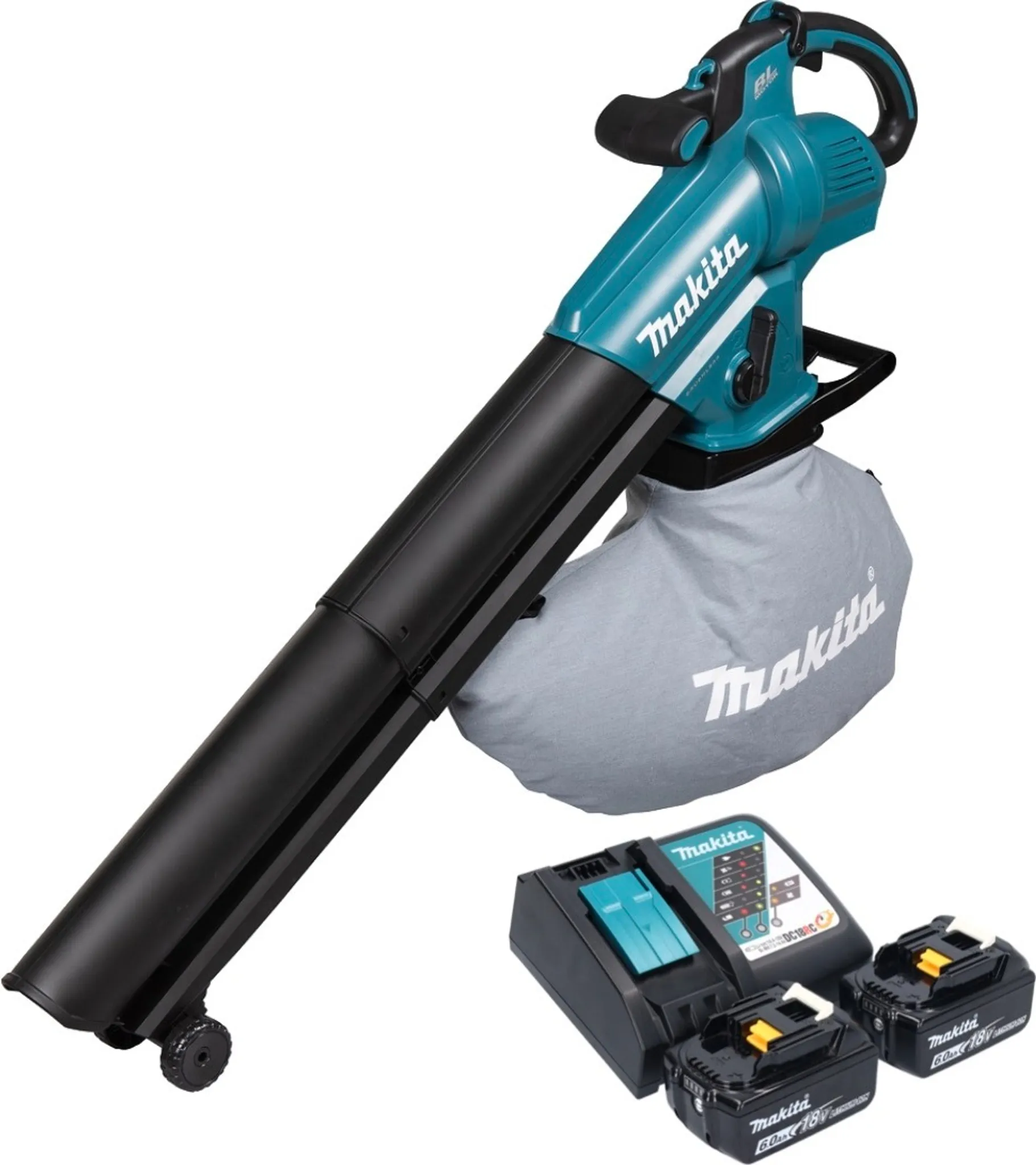 Makita DUB 187 RG2 Akku Laubbläser und Laubsauger 18 V Brushless + 2x Akku 6,0 Ah + Ladegerät – Bild 2