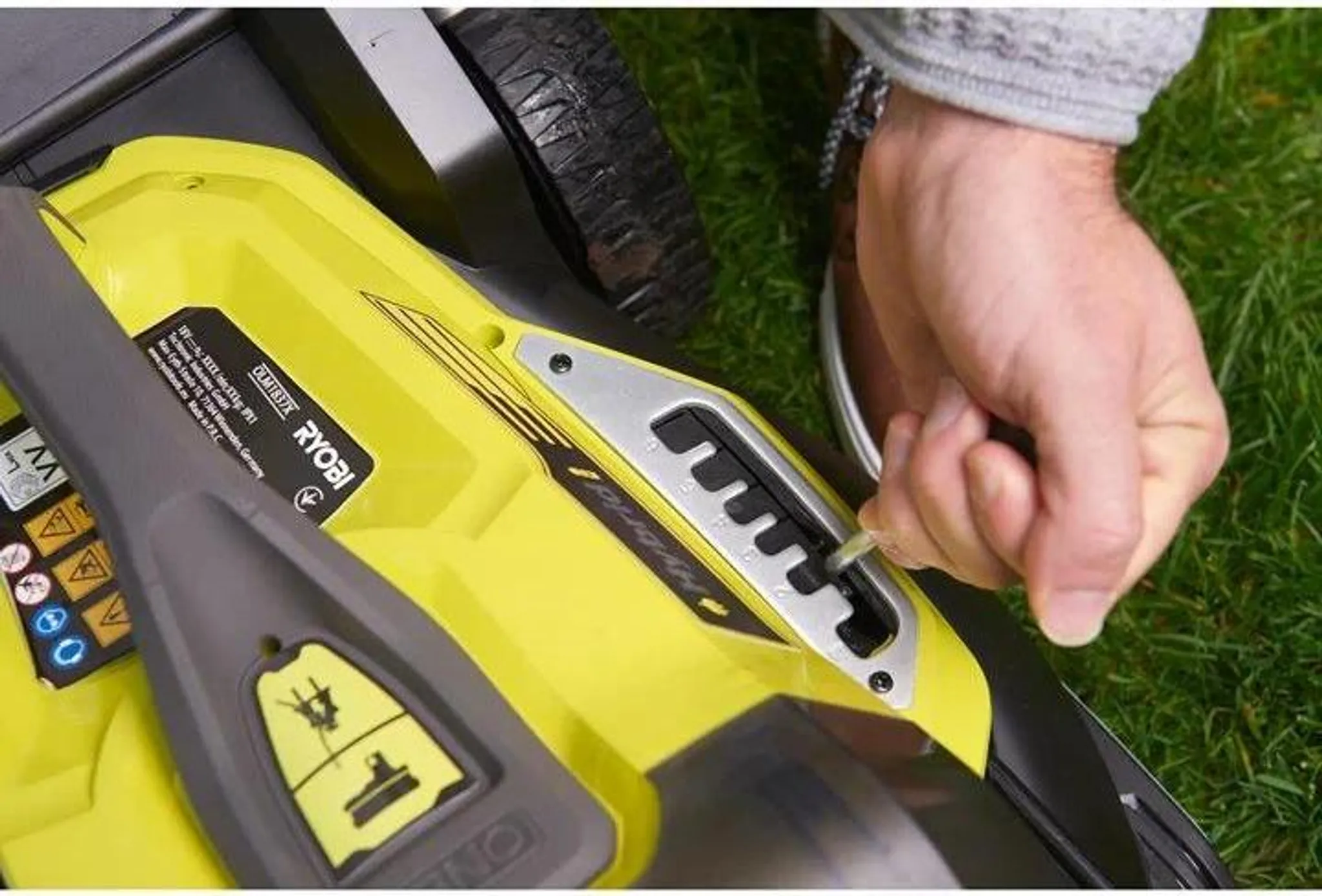 RYOBI Hybrid-Rasenmäher RY18LMH37A-225 18V 2,5Ah, Akku-Rasenmäher, Akku-Mulcher, 37 cm Schnittbreite – Bild 4