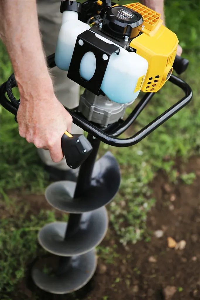 TEXAS Erdbohrer Erdlochbohrer Benzin Pfahlbohrer Erdbohrgerät EA5300 52ccm 1,9PS – Bild 9