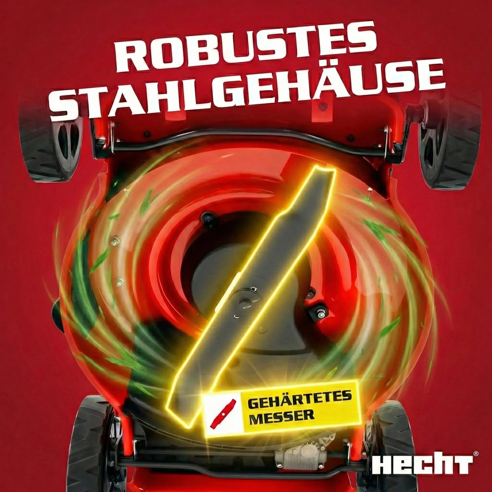 HECHT Rasenmäher Benzin mit Antrieb 547 SXW | 5in1 | 46 cm Schnittbreite | 5,5 PS | Mulchkit | 55 L Fangkorb – Bild 5