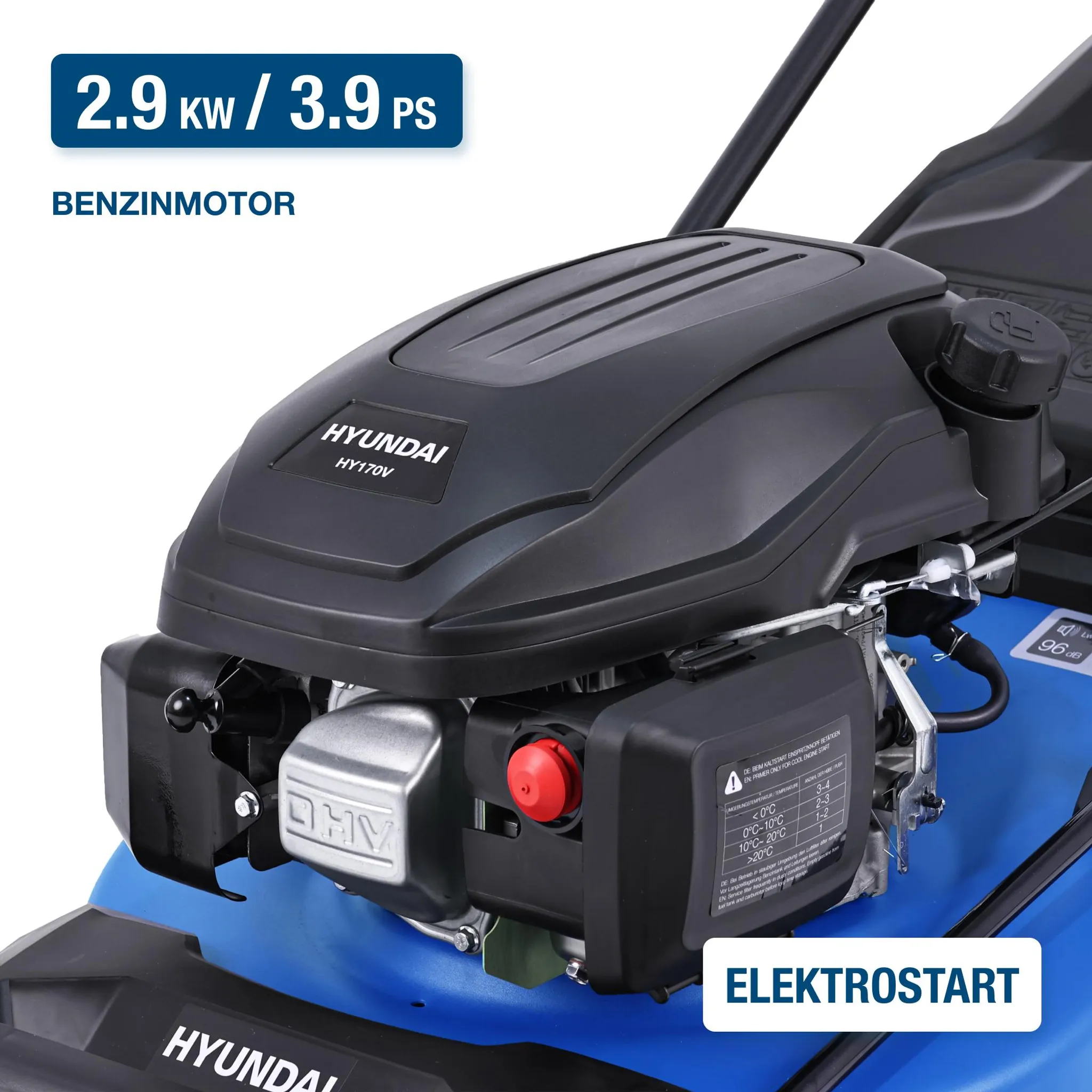 HYUNDAI Benzin-Rasenmäher LM4623G ES (Mäher/Mulcher mit Radantrieb & E-Start, 3.9 PS Hyundai Motor) – Bild 3