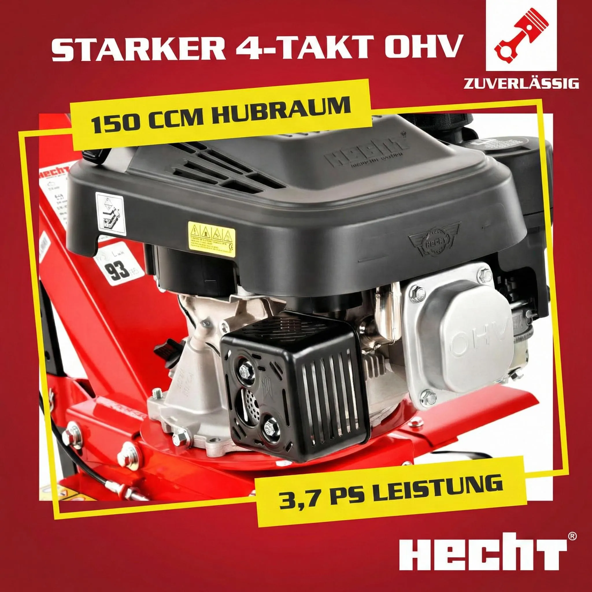 HECHT Gartenfräse Benzin 746 R | 60 cm Arbeitsbreite | 3,7 PS | 24 cm Arbeitstiefe | 24 Hackmesser – Bild 7