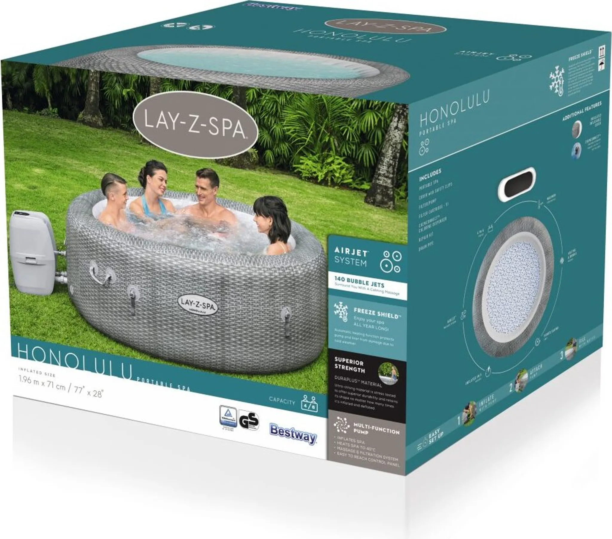 Bestway® LAY-Z-SPA® Whirlpool Honolulu AirJet™ 196 x 71 cm, rund – Bild 3